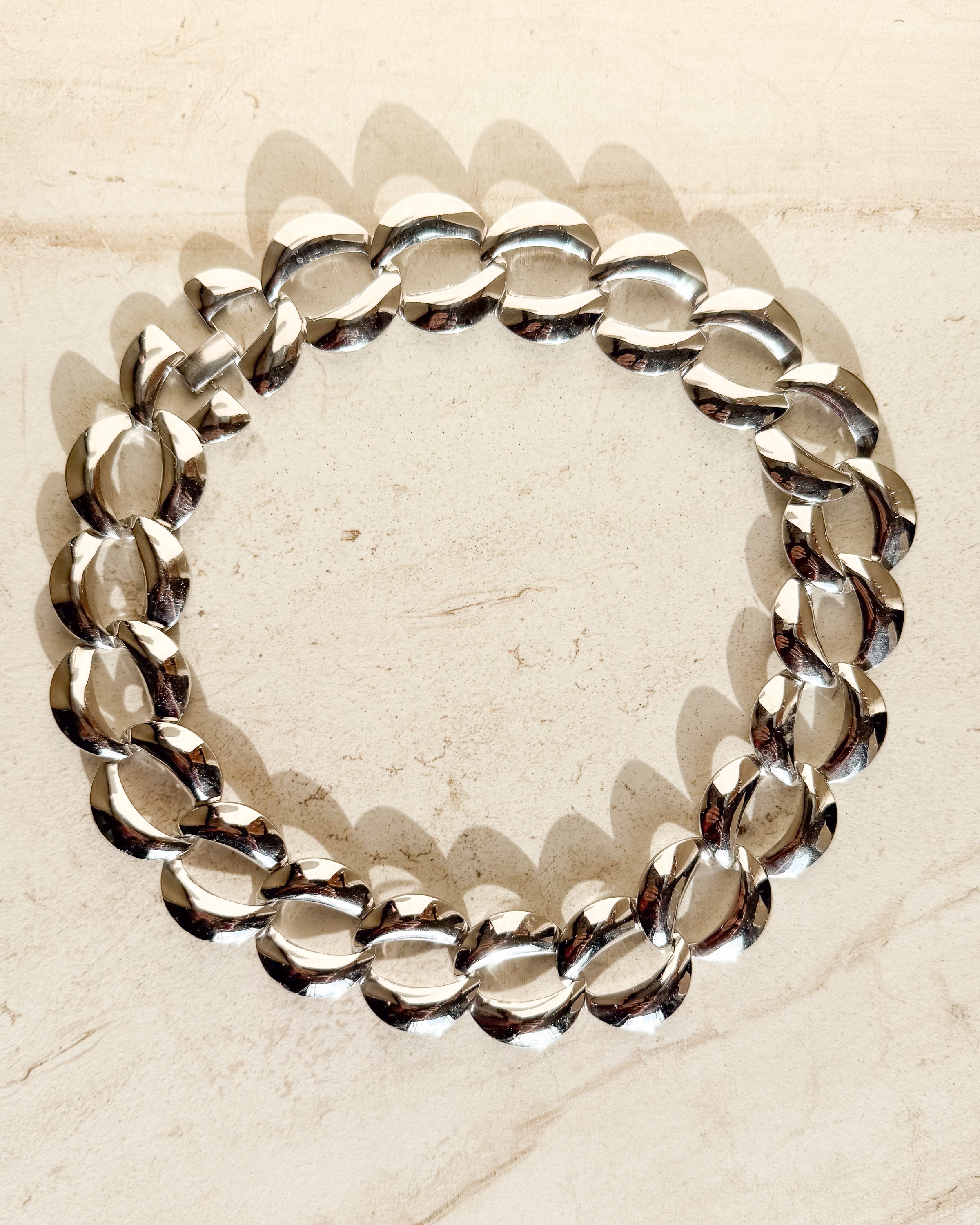 Vintage Chucky Sliver Tone Link Chain Necklace