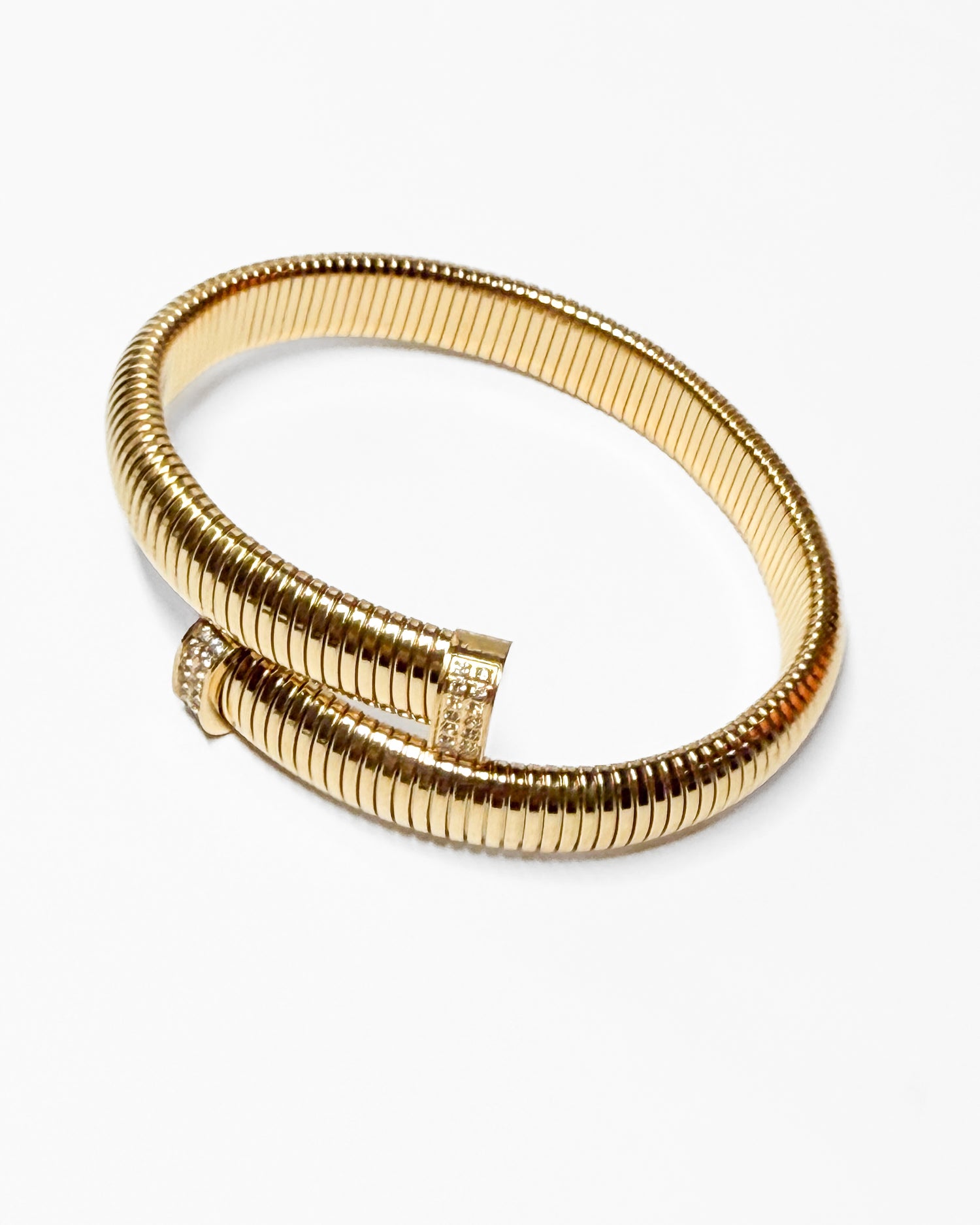 Gold Studded Serpent Texture Bracelet