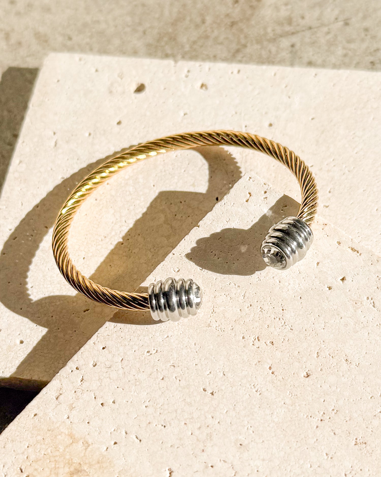Two Tone Gold Twisted Cuff