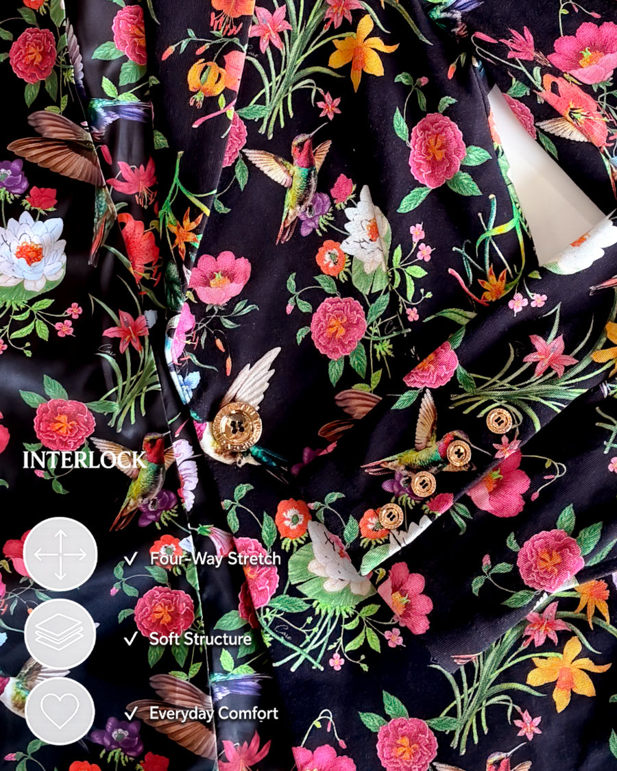 Kravitz Interlock Blazer Floral Hummingbird