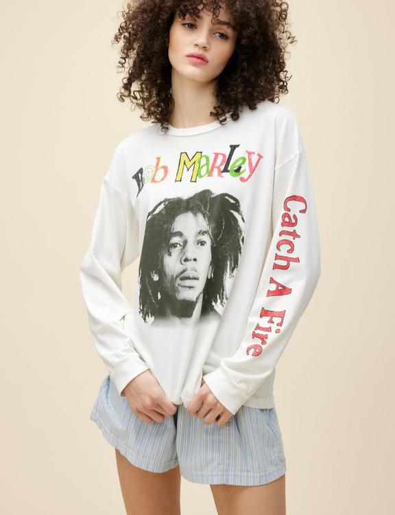 Bob Marley Catch A Fire Relaxed Long Sleeve