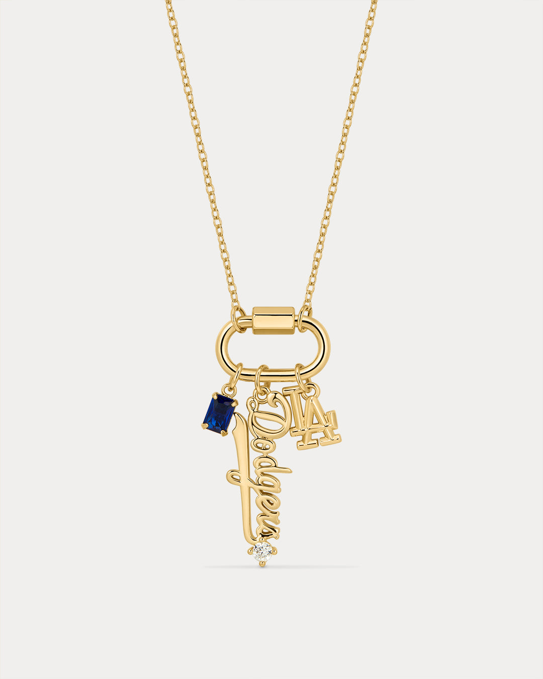 The MLB Logo Charm Carabiner Necklace