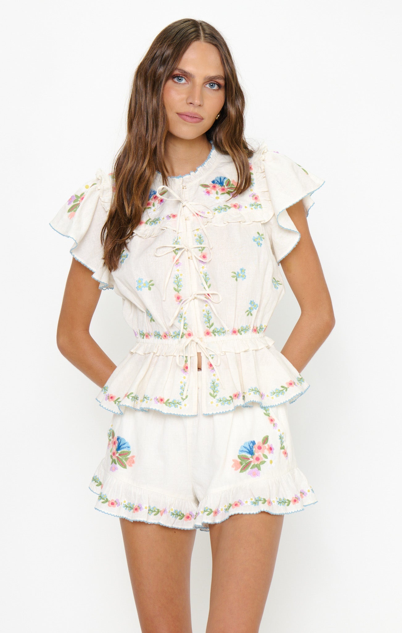 Cannes Shorts - Wild Meadow Embroidery