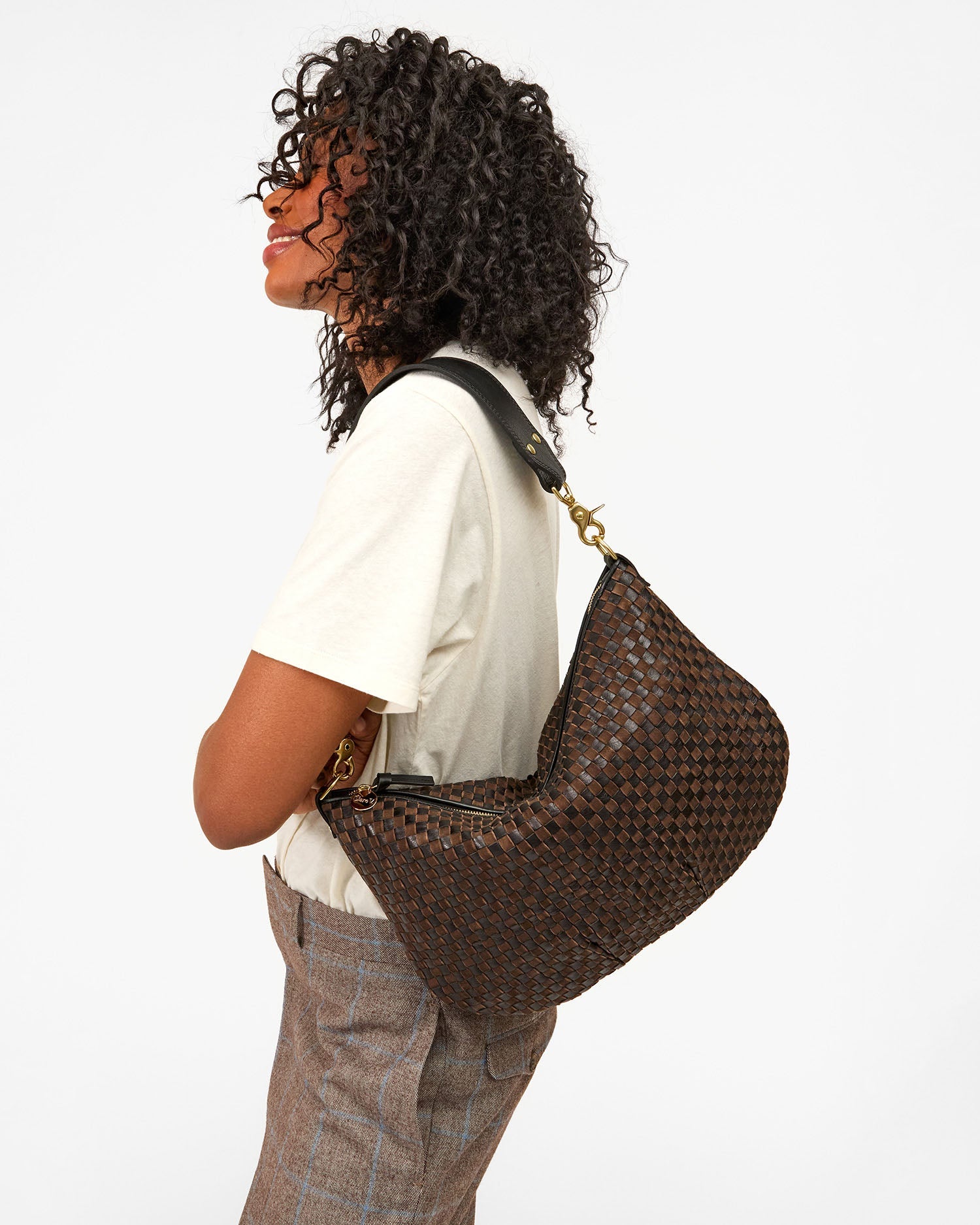 Moyen Messenger Black/Chocolate Woven Checker