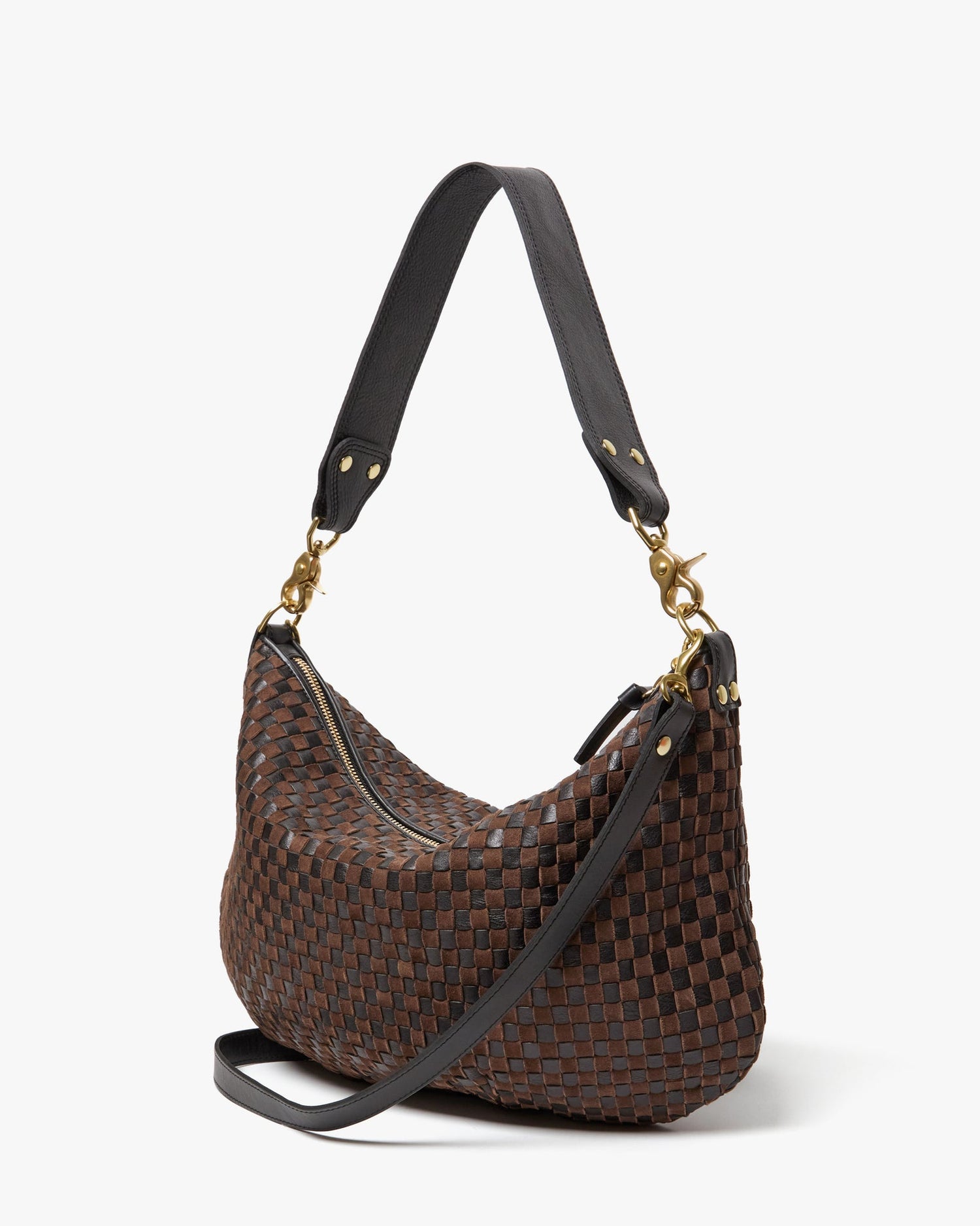 Moyen Messenger Black/Chocolate Woven Checker