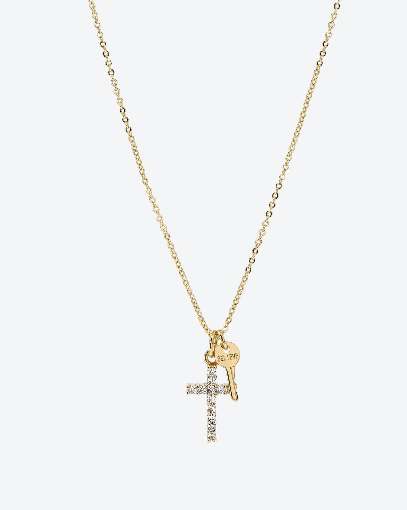 Pavé Mini Cross Necklace