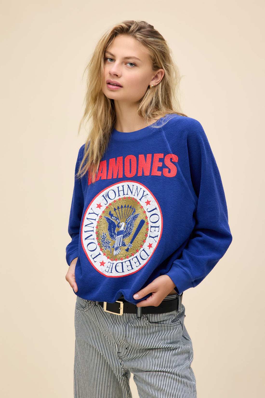 Ramones Gold Seal Reverse Raglan Sweatshirt