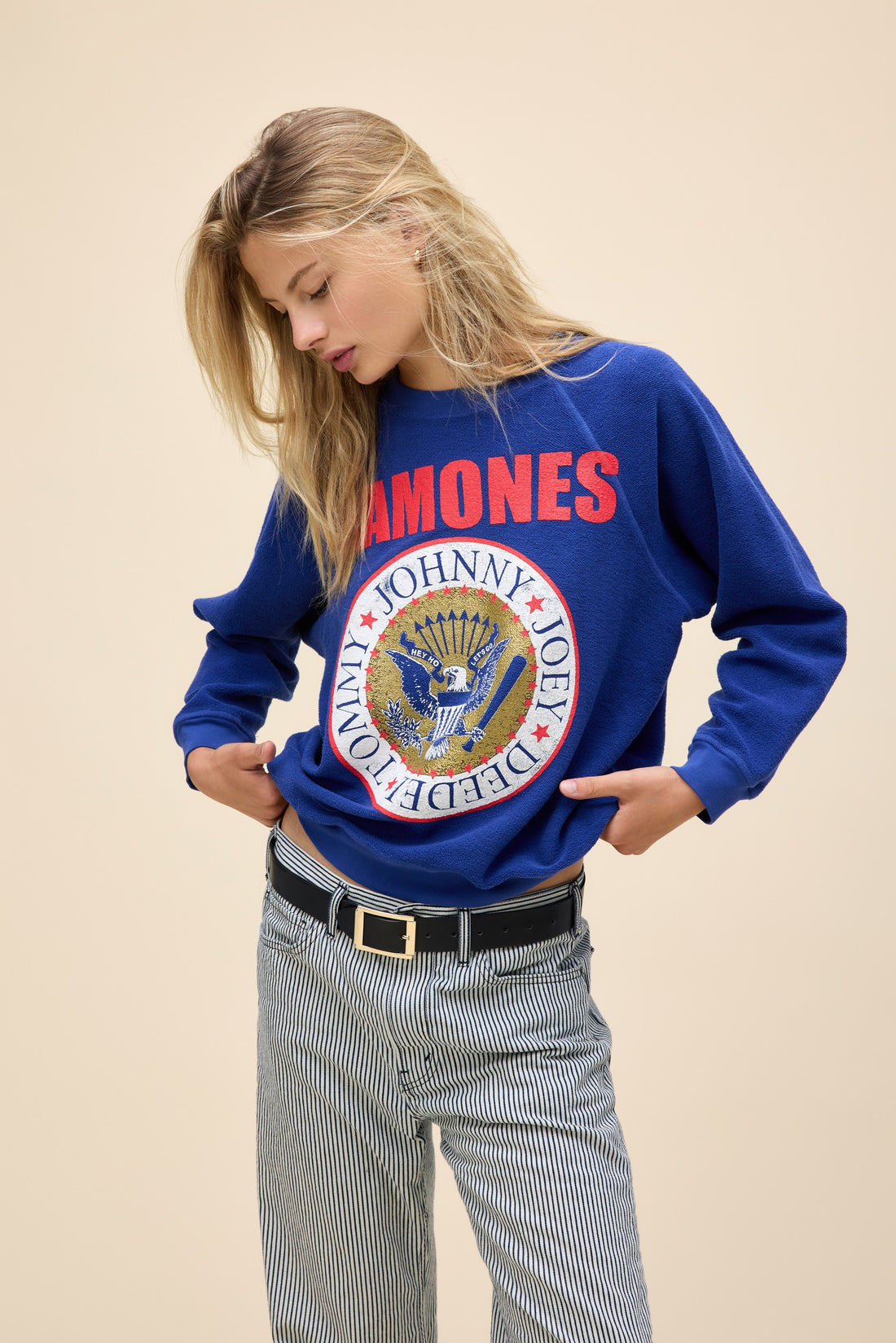 Ramones Gold Seal Reverse Raglan Sweatshirt