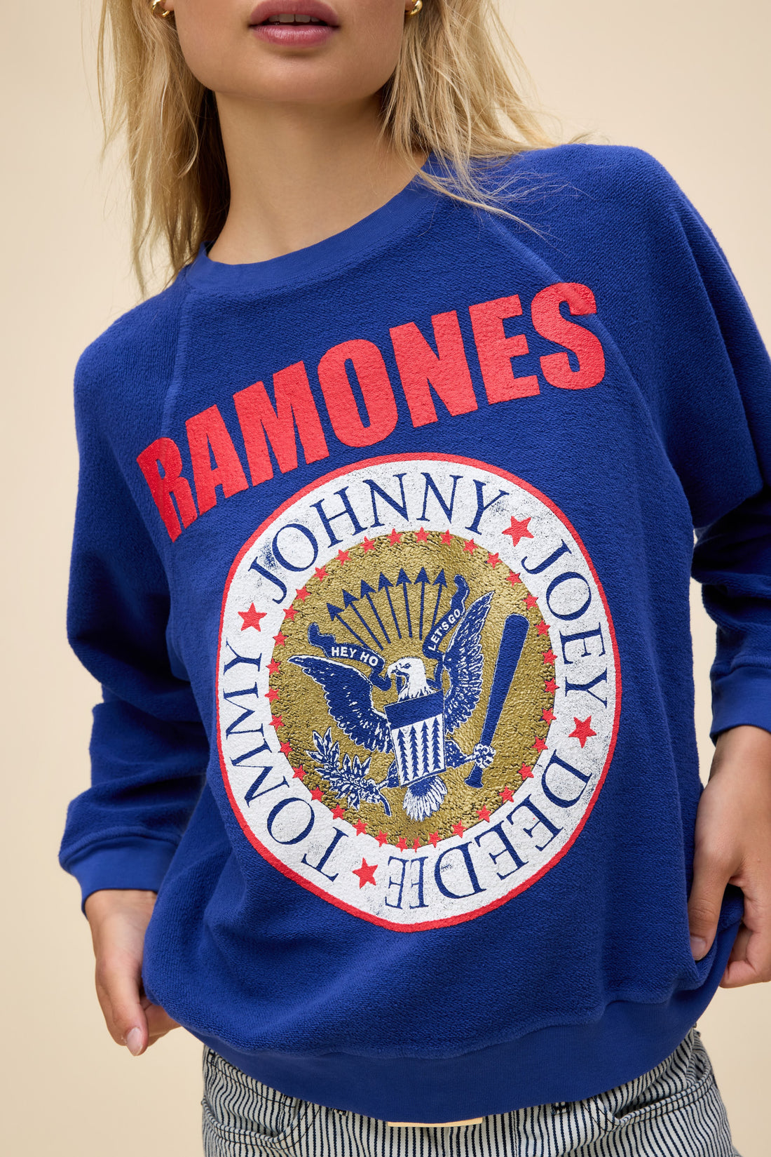 Ramones Gold Seal Reverse Raglan Sweatshirt