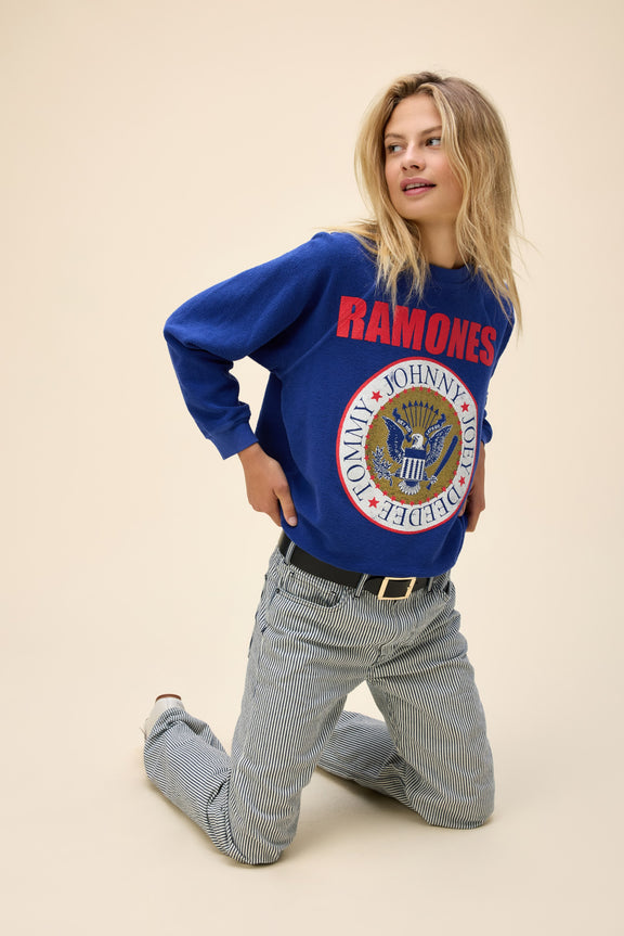 Ramones Gold Seal Reverse Raglan Sweatshirt