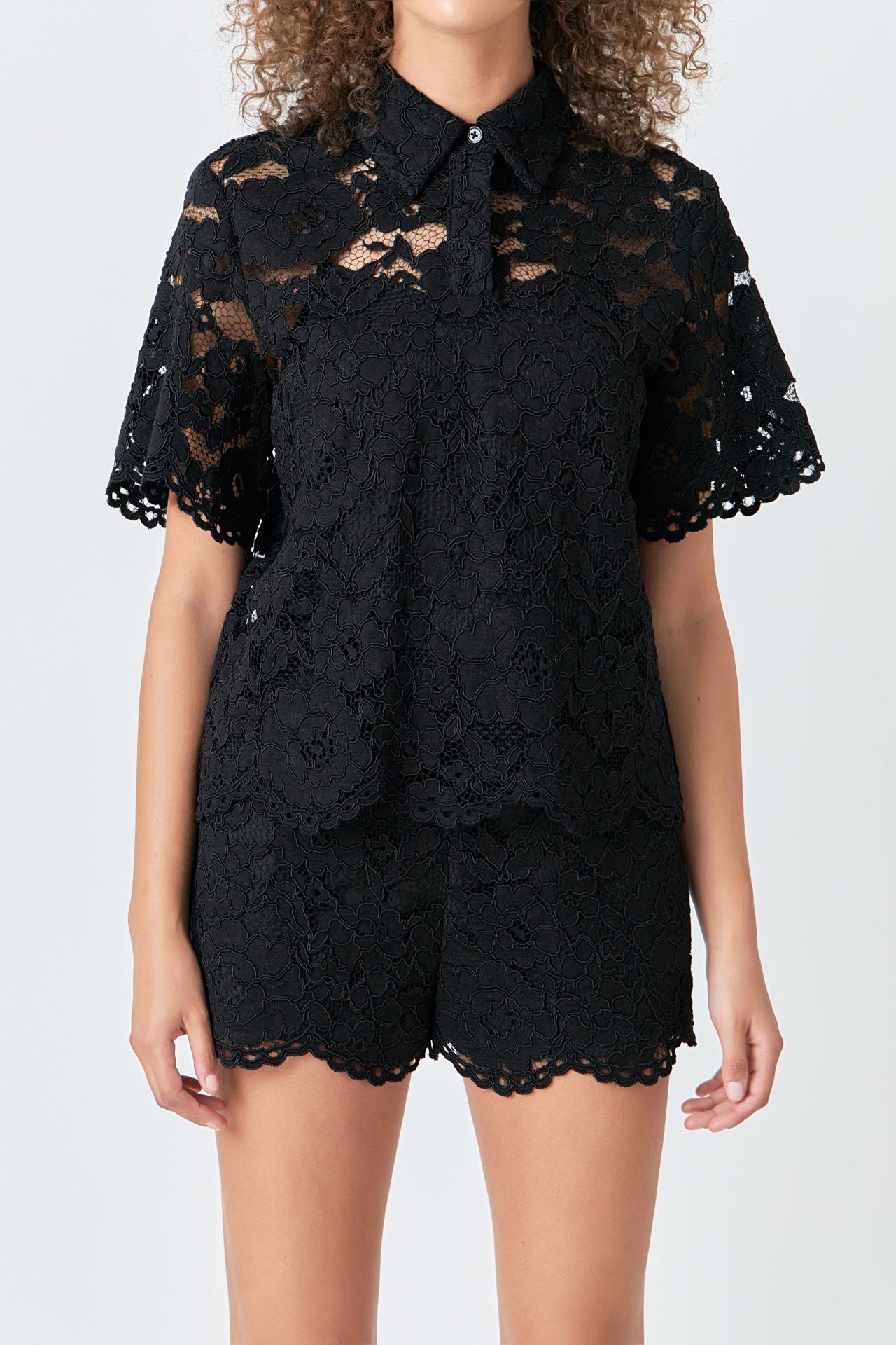 Lace Half Sleeves Top