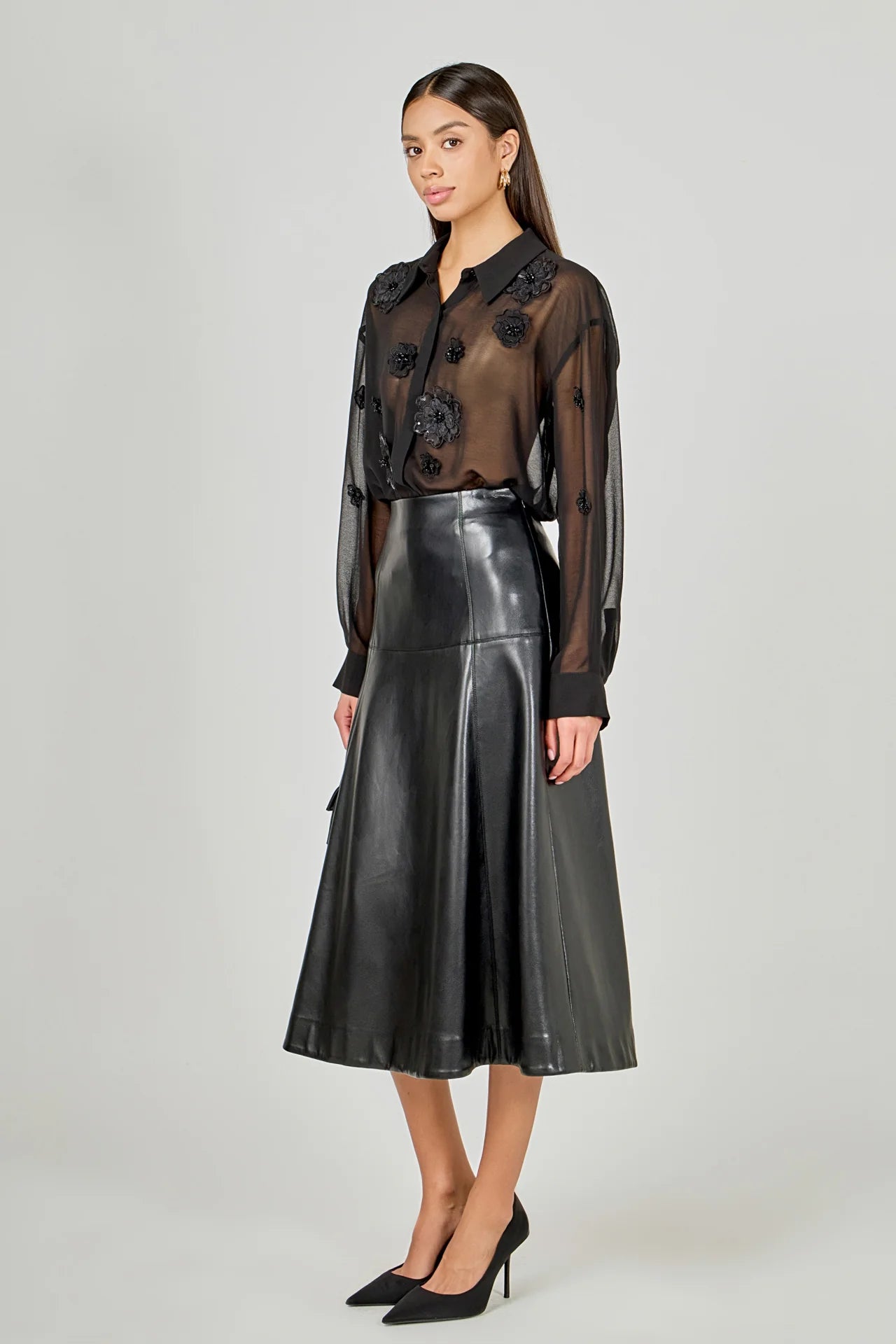 Floral Detail Shirt Blouse