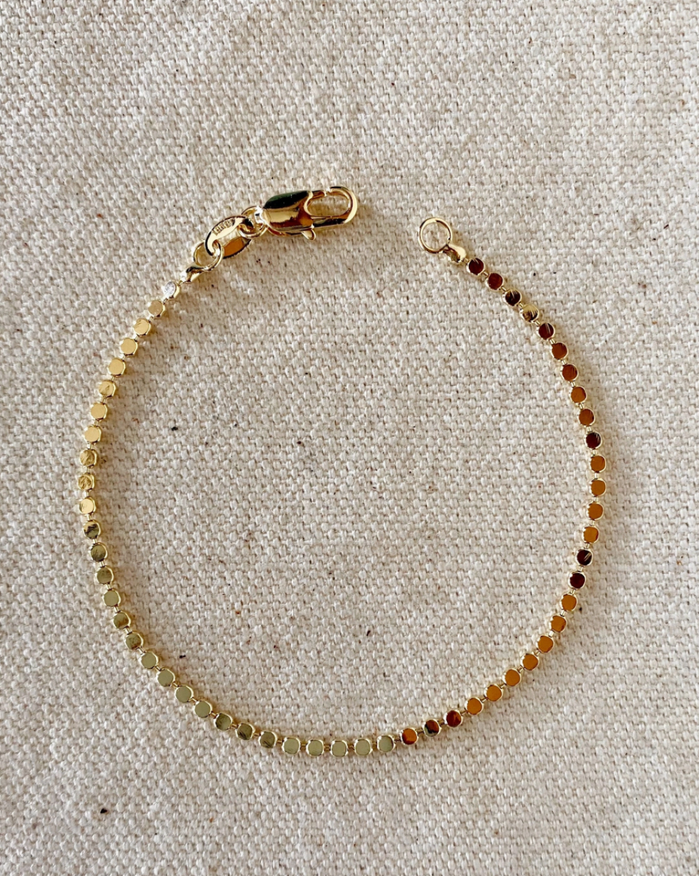 18k Gold Filled 2mm Dot Ball Bracelet