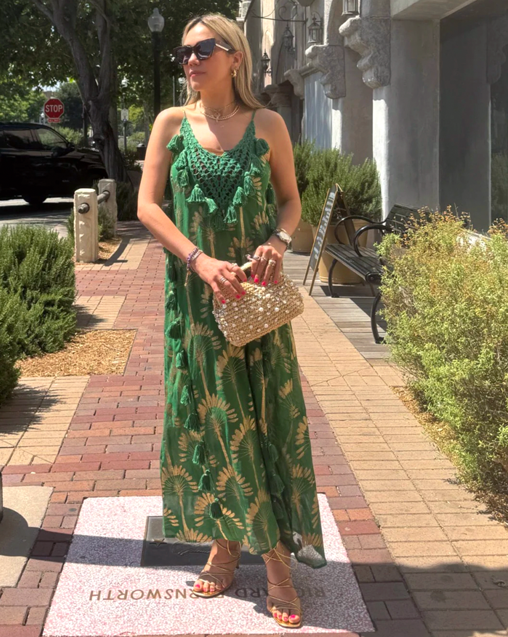 Palm Tassel Maxi Dress