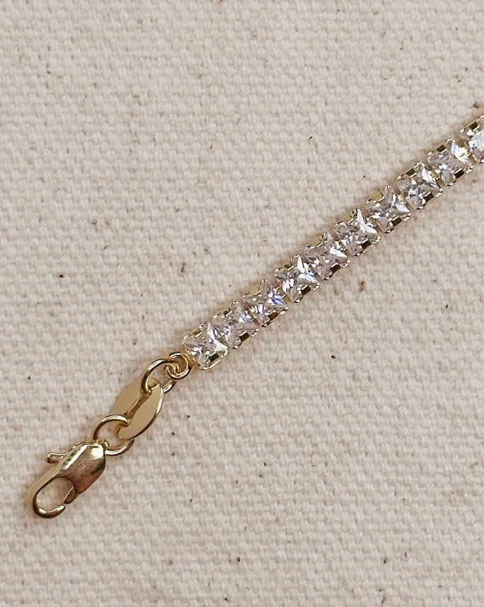 18k Gold Filled 3mm Cz Tennis Bracelet