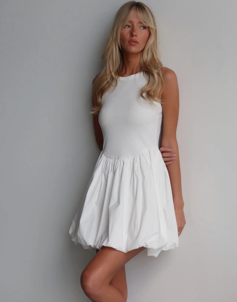 Sabrina Balloon Poplin Mini Dress