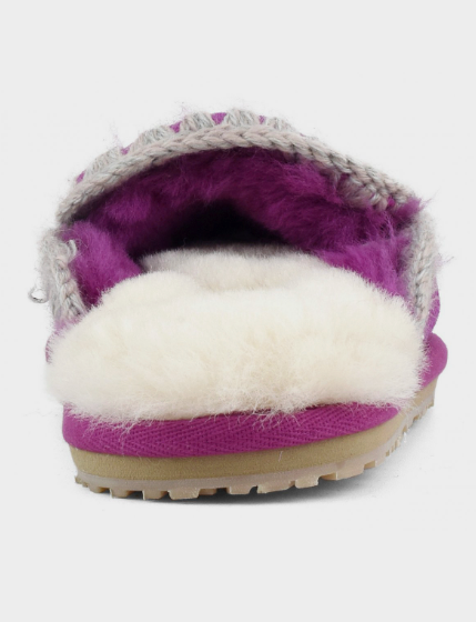 Suede Eskimo Slipper Rhinestones - Cyclamin