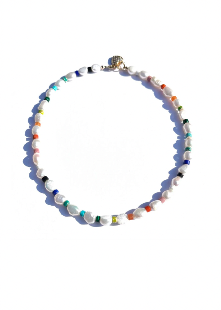 Pearl Rainbow Doublet Bracelet Choker