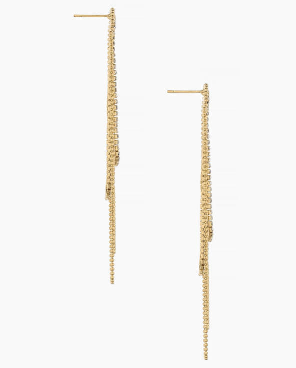 Crystal and 18k Gold Plated Looped Chain Earrings