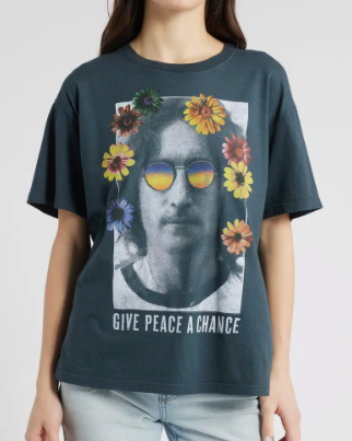 John Lennon Give Peace a Chance Boyfriend Tee