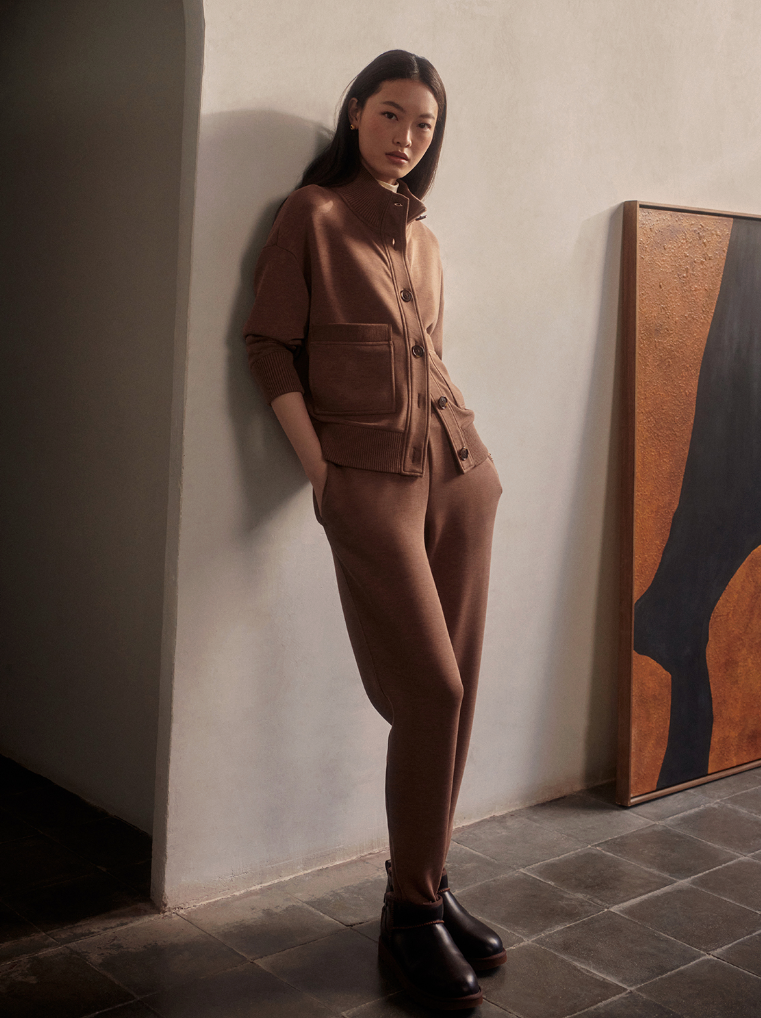 The Slim Zip Hem Pant 26" - Golden bronze marl