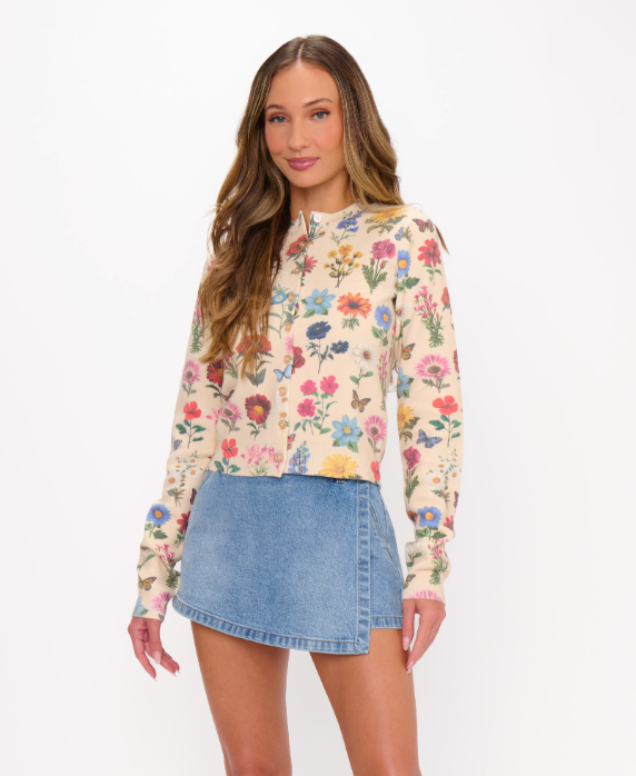 Cafe Cardigan - French Floral Knit