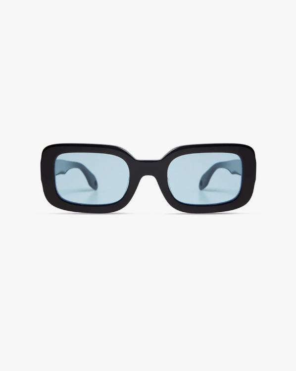 Lexi in Gloss Black Light Blue Lens
