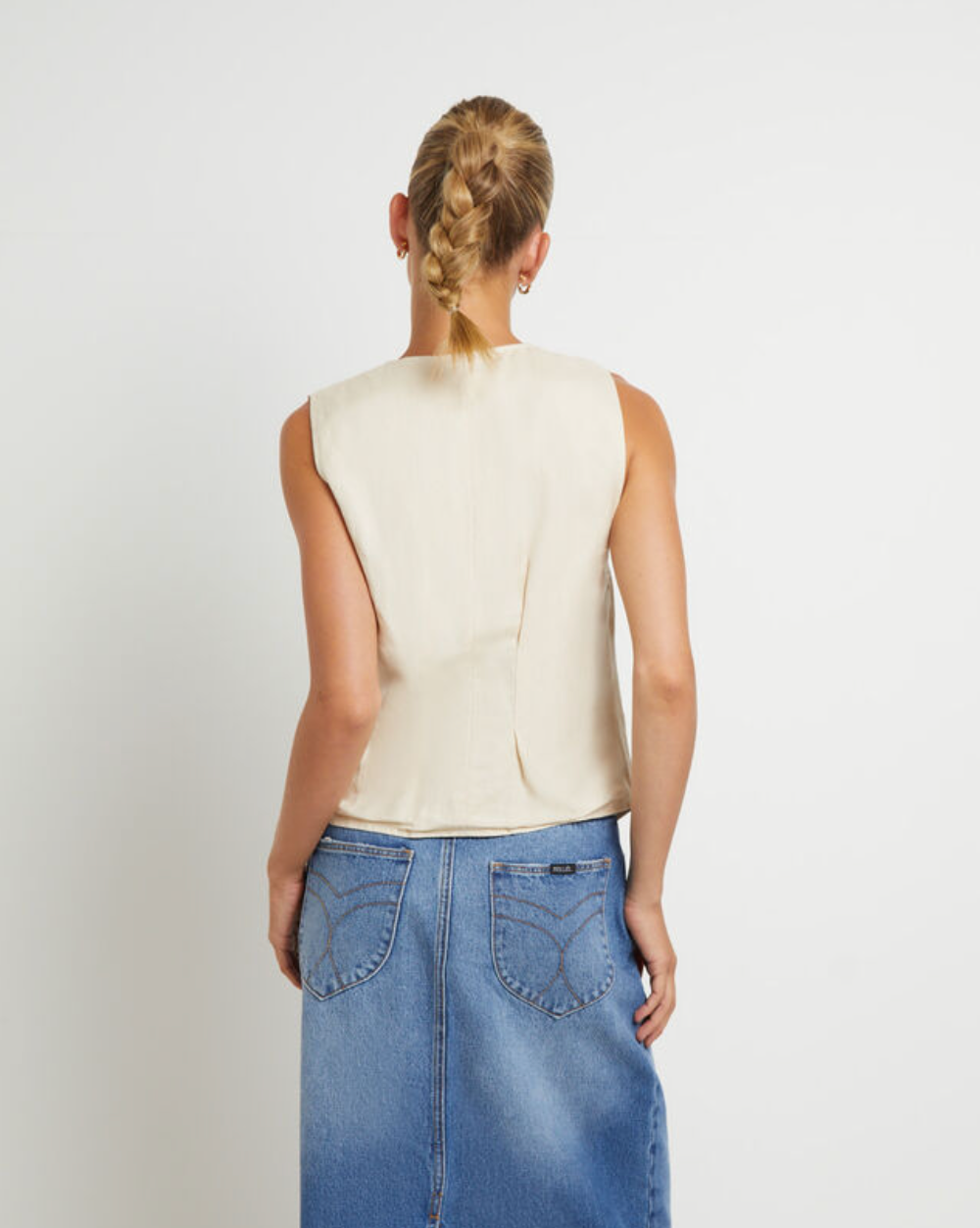 Soho Linen Vest - Biscuit