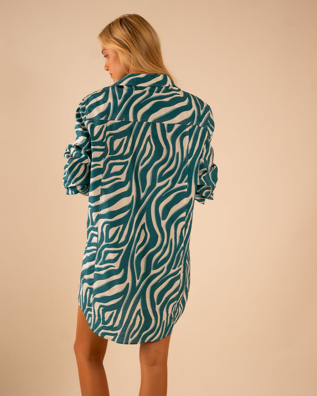 Preslie Poplin Shirt Dress Shaded Zebra