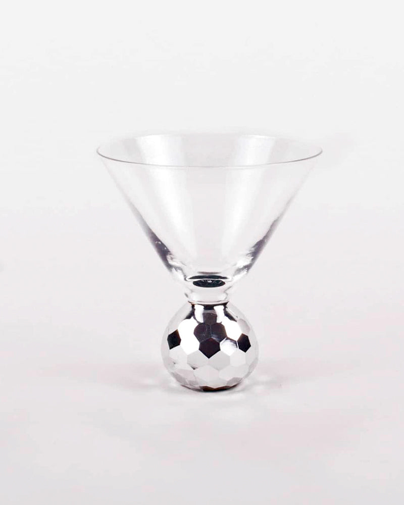 Silver Disco Hammered Martini Glass