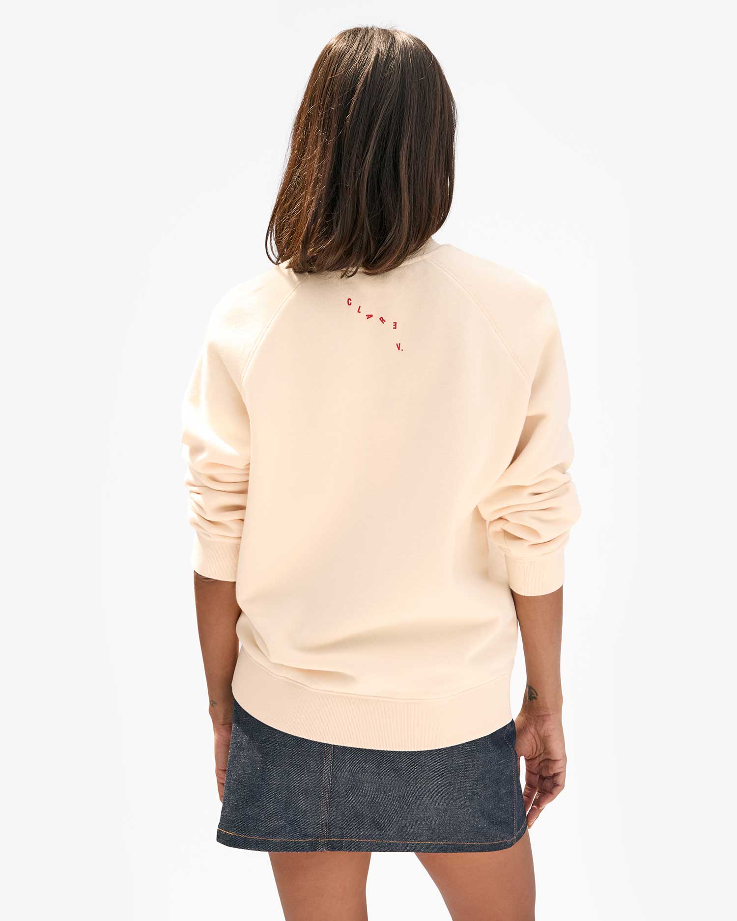 Sweatshirt Cream w/ Bright Poppy Oui