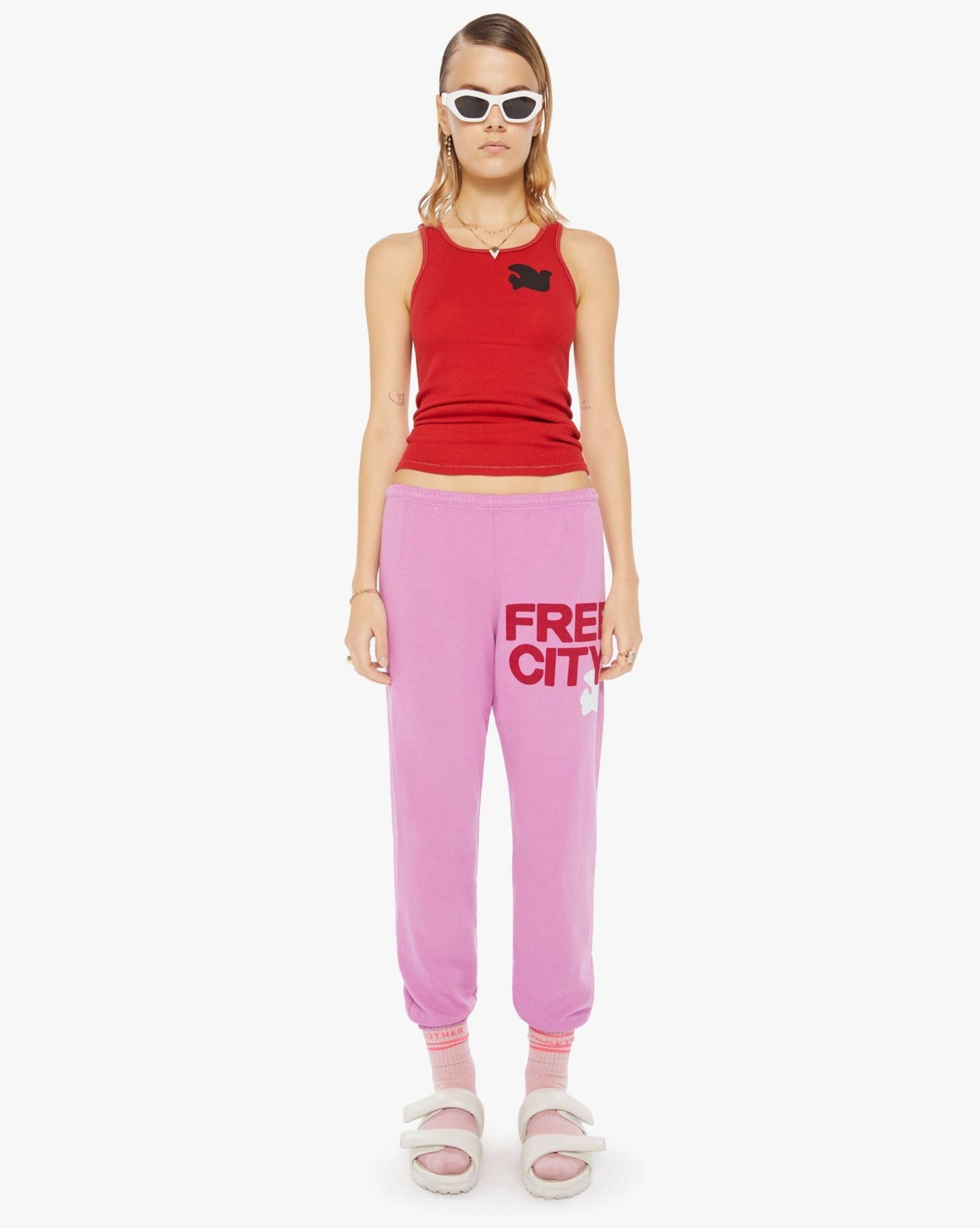 FREECITYlarge sweatpant - pink lips cherry