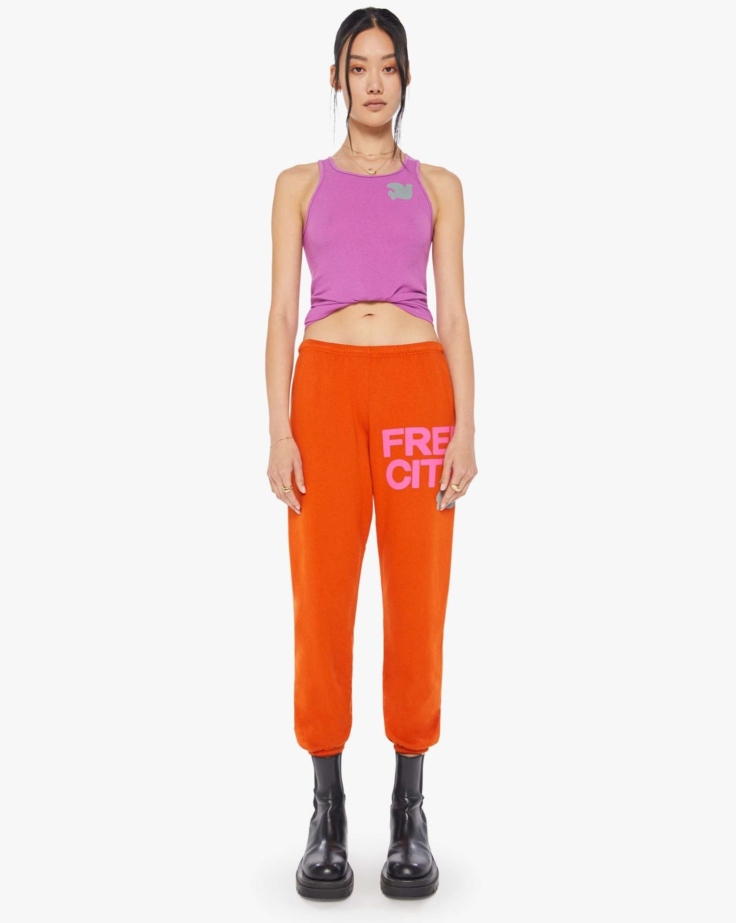 FREECITYlarge sweatpant - orange plant