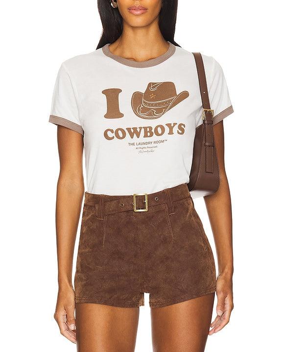 I Heart Cowboys Perfect Ringer Tee