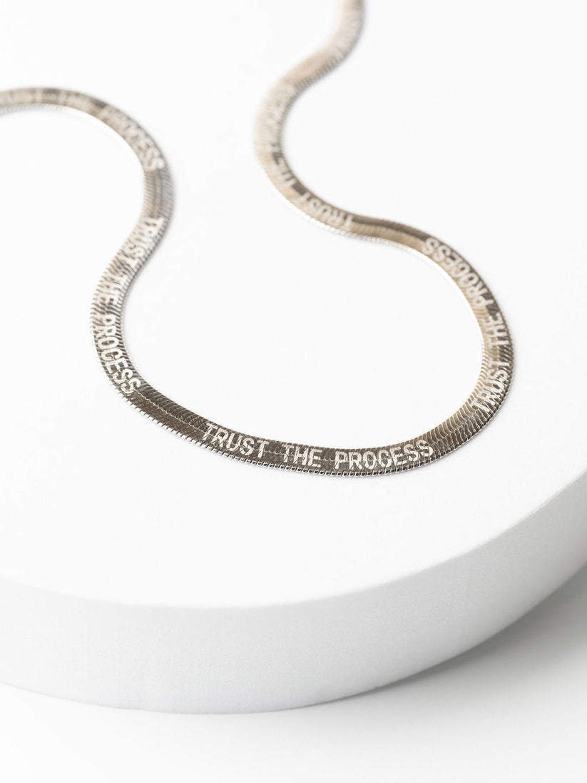 TRUST THE PROCESS Herringbone Necklace