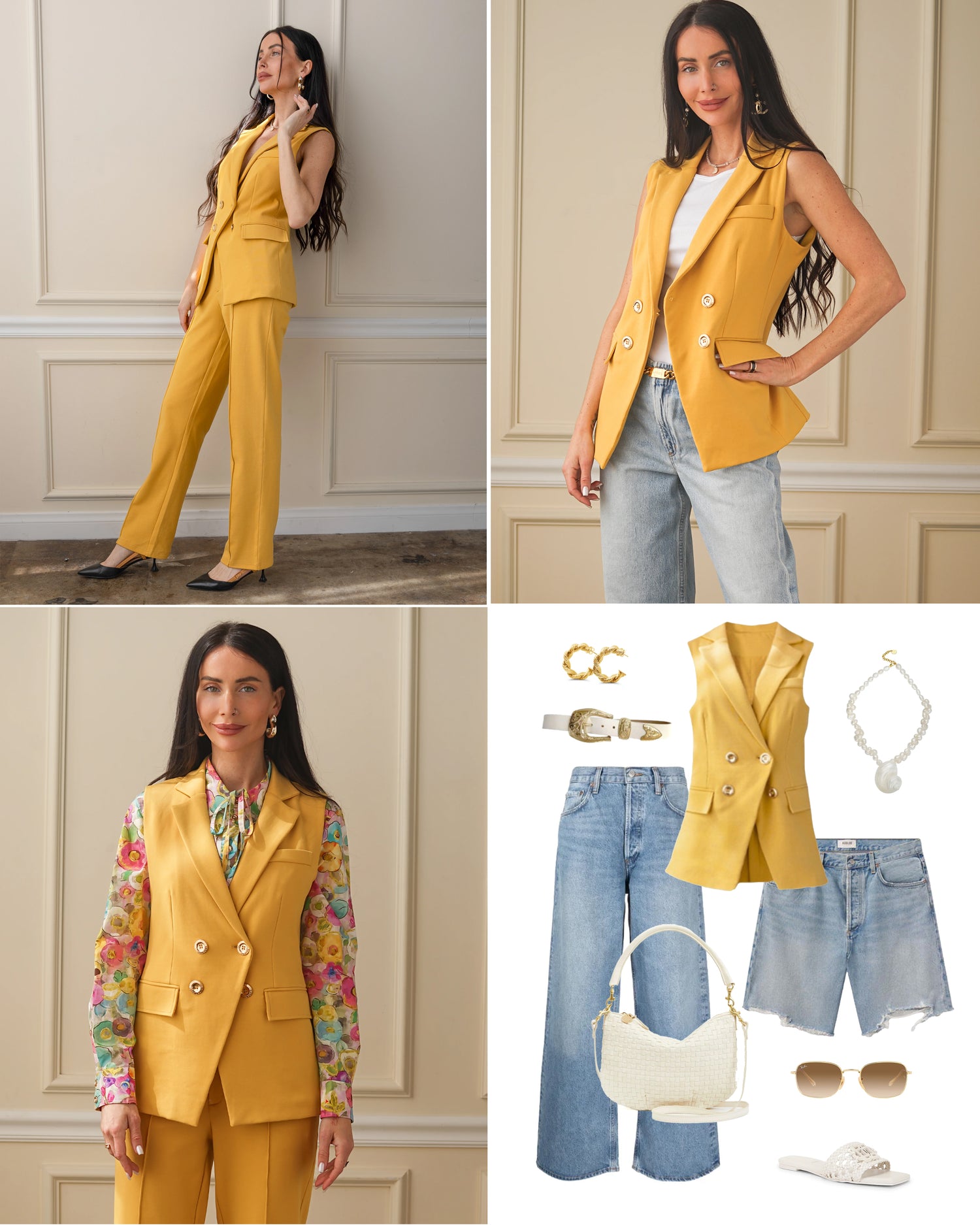 Vanessa Interlock Vest Canary