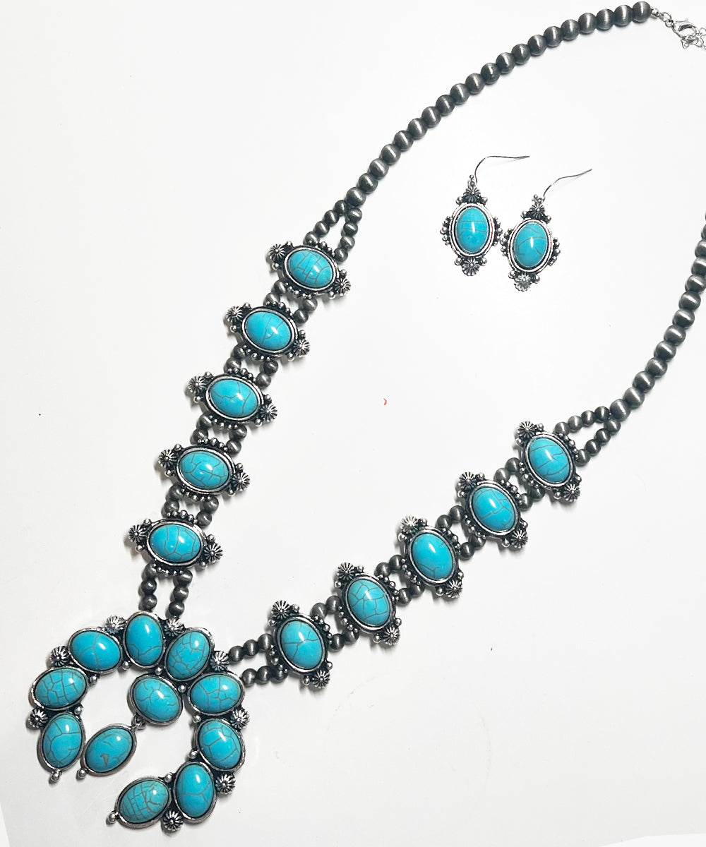 Western Stone Concho Necklace