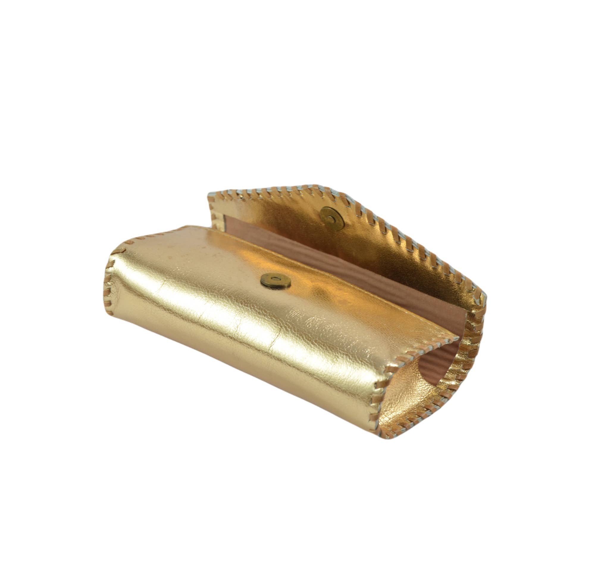 Mila Eye Glass Case - Metallic Leather