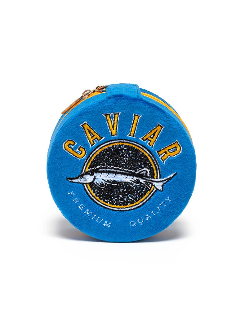 Velvet Jewelry Zip Case / Organizer - Caviar Tin