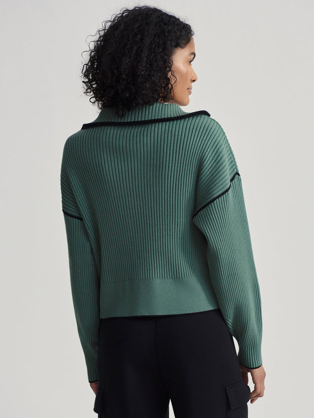 Carmen Zip-Through Rib Knit