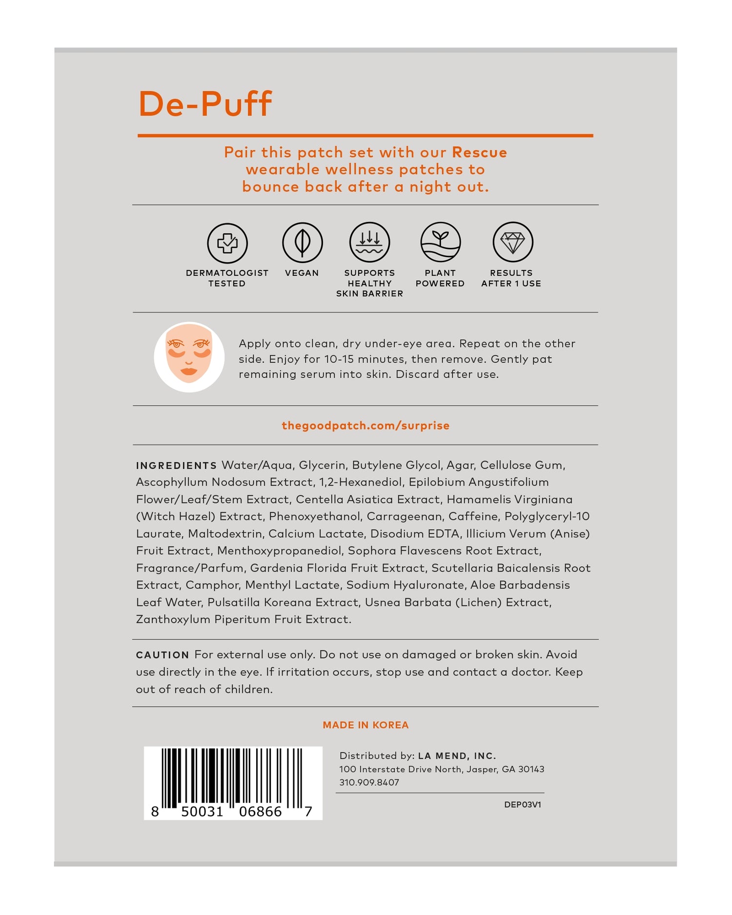 De-Puff Hydrogel Undereye Patches