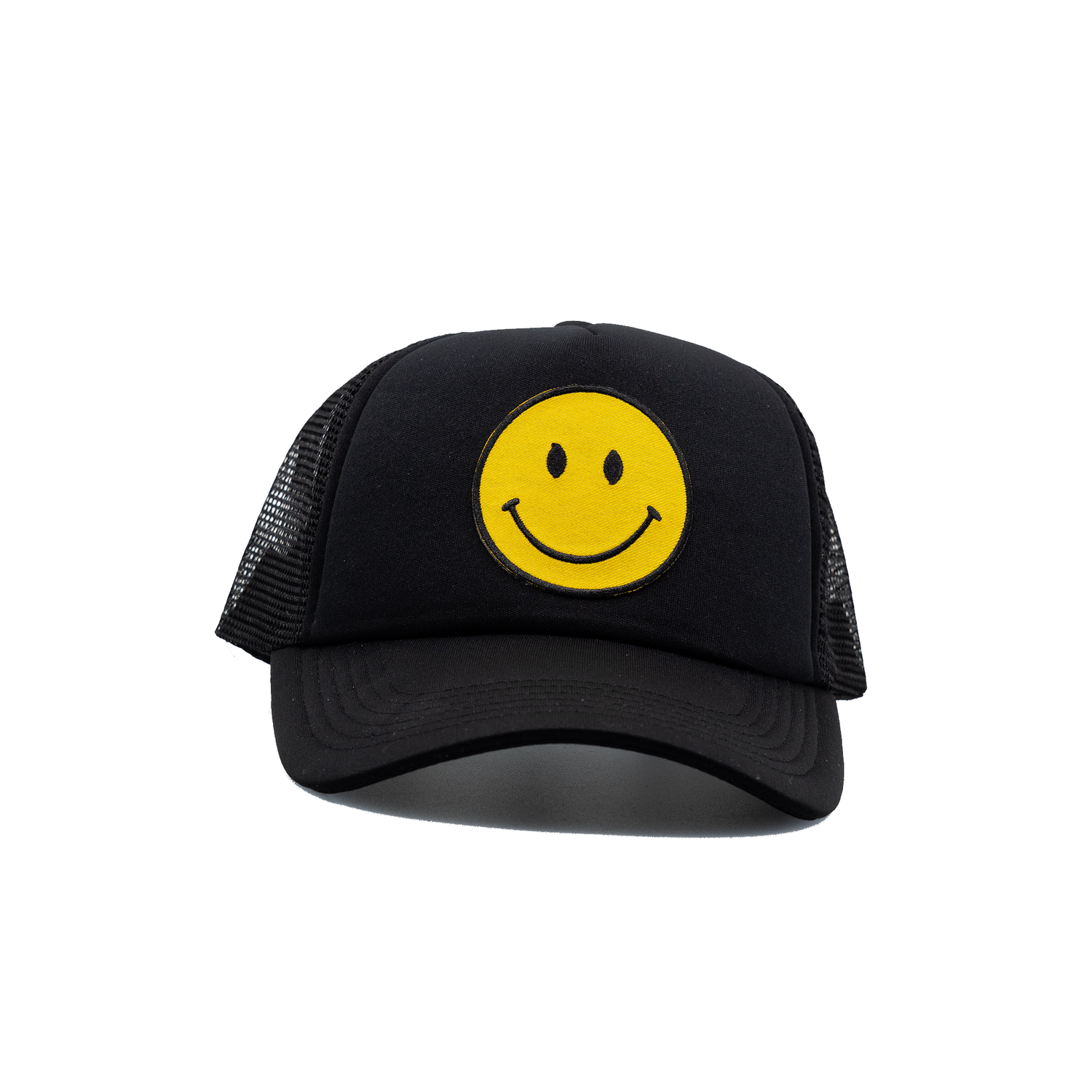 Smiley Face Black Trucker Hat