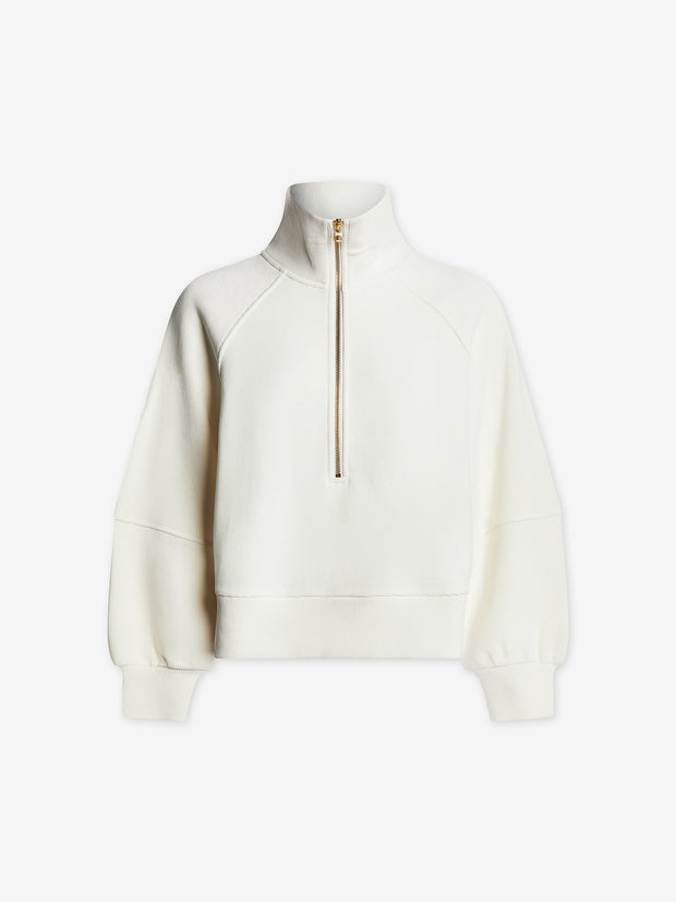 Milano Half Zip Sweat - Ivory