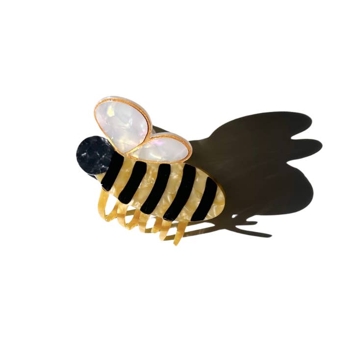 Hand-Painted Bee Claw Hair Clip