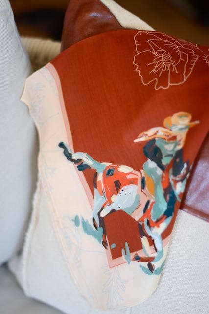 Poppy Cowgirl: Western Scarf Bandana Silk Tencel Wild Rag