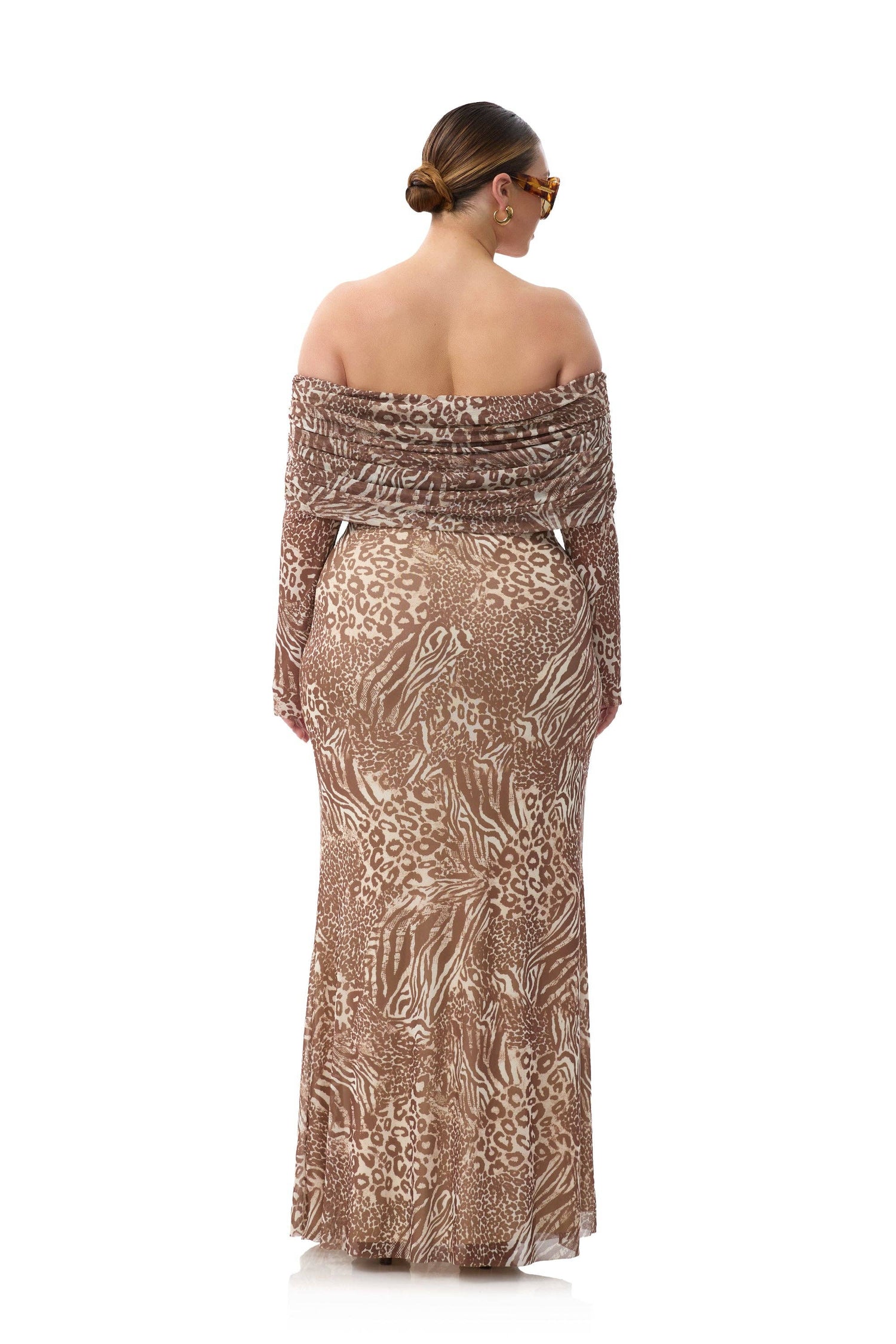 Thelma Dress - Taupe Animal