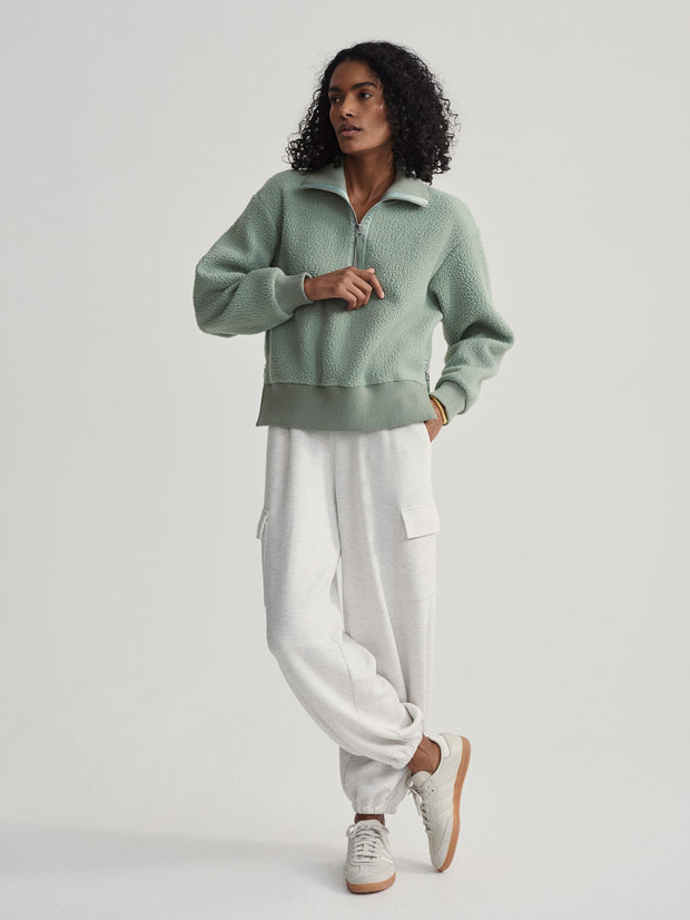 Roselle Half-Zip Fleece- Lily Pad