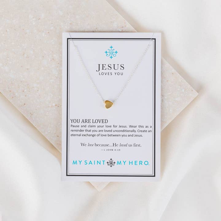 Jesus Loves You Necklace - Gold / Silver