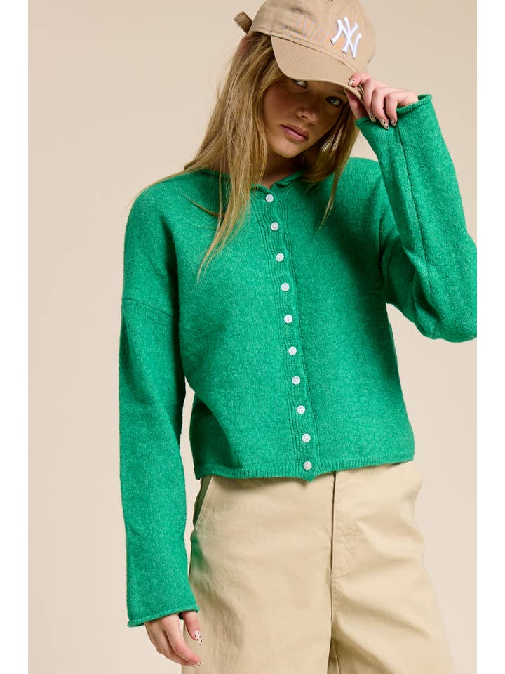 Sunday  Button Down Cardigan Top