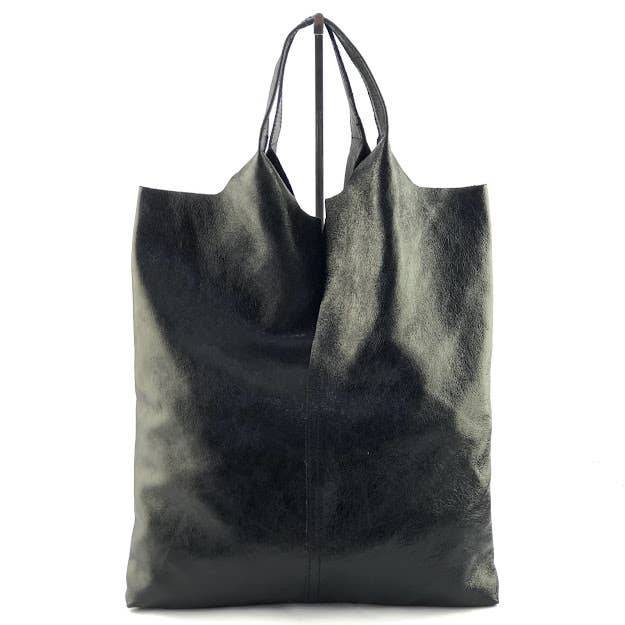 Gigi Metallic Genuine Leather Tote